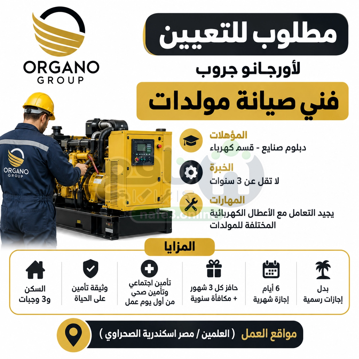 مطلوب للتعيين بشركة أورجانو جروب